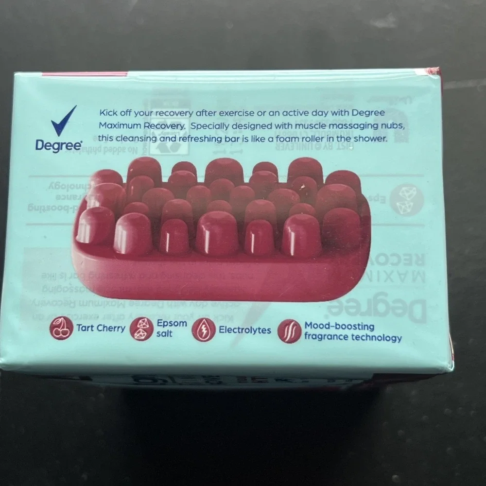 Degree Maximum Recovery Tart Cherry Massage Bar Soap 4 Pack 3.75 oz NEW Sealed